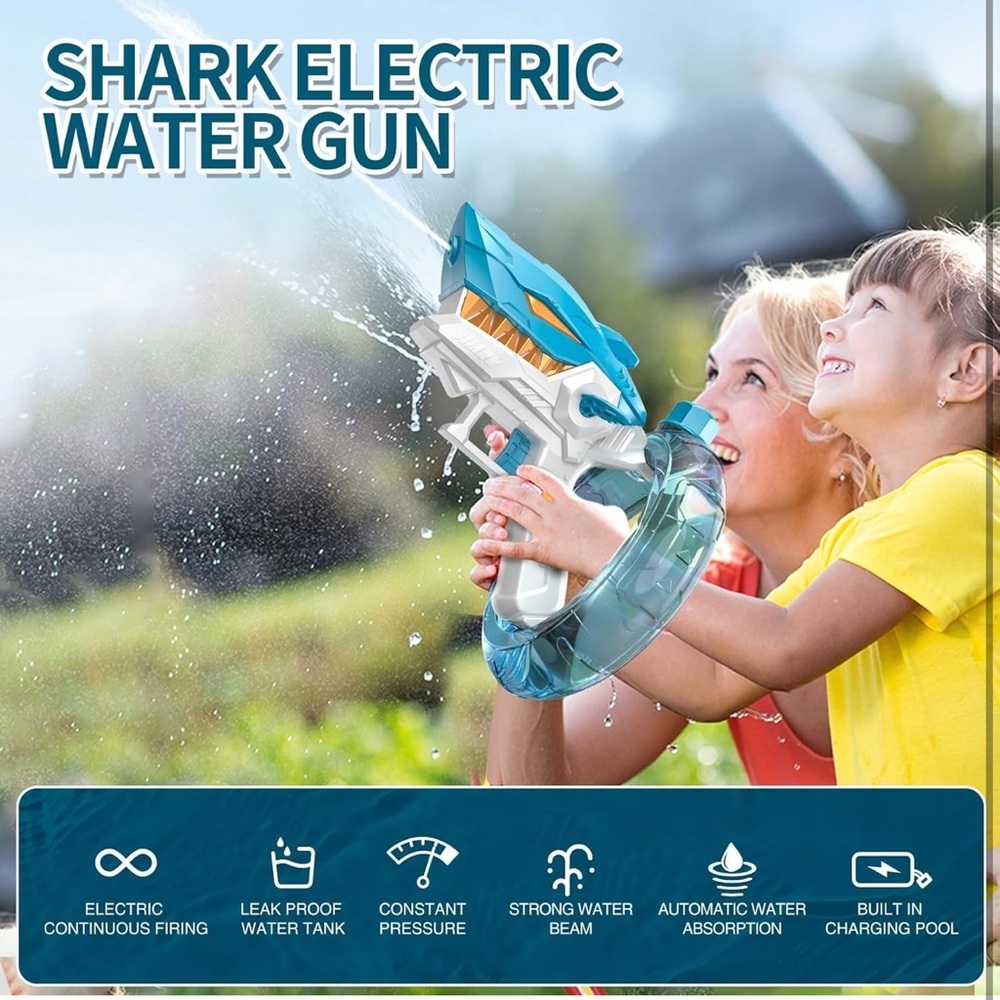 ✨BNWT - Electric Shark Shape Water Guns for Kids - Blue✨ - Picture 7 of 11